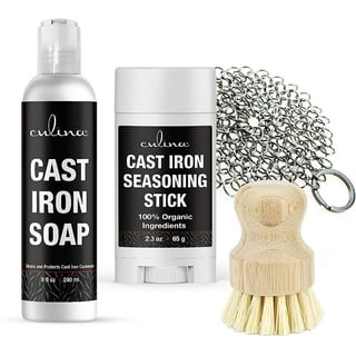 Culina Supreme Cast Iron Care Set: Restoring Scrub, Cleaning Soap &  Conditioning Oil | Best for Cleaning Care, Washing & Restoring | 100%  Plant-Based