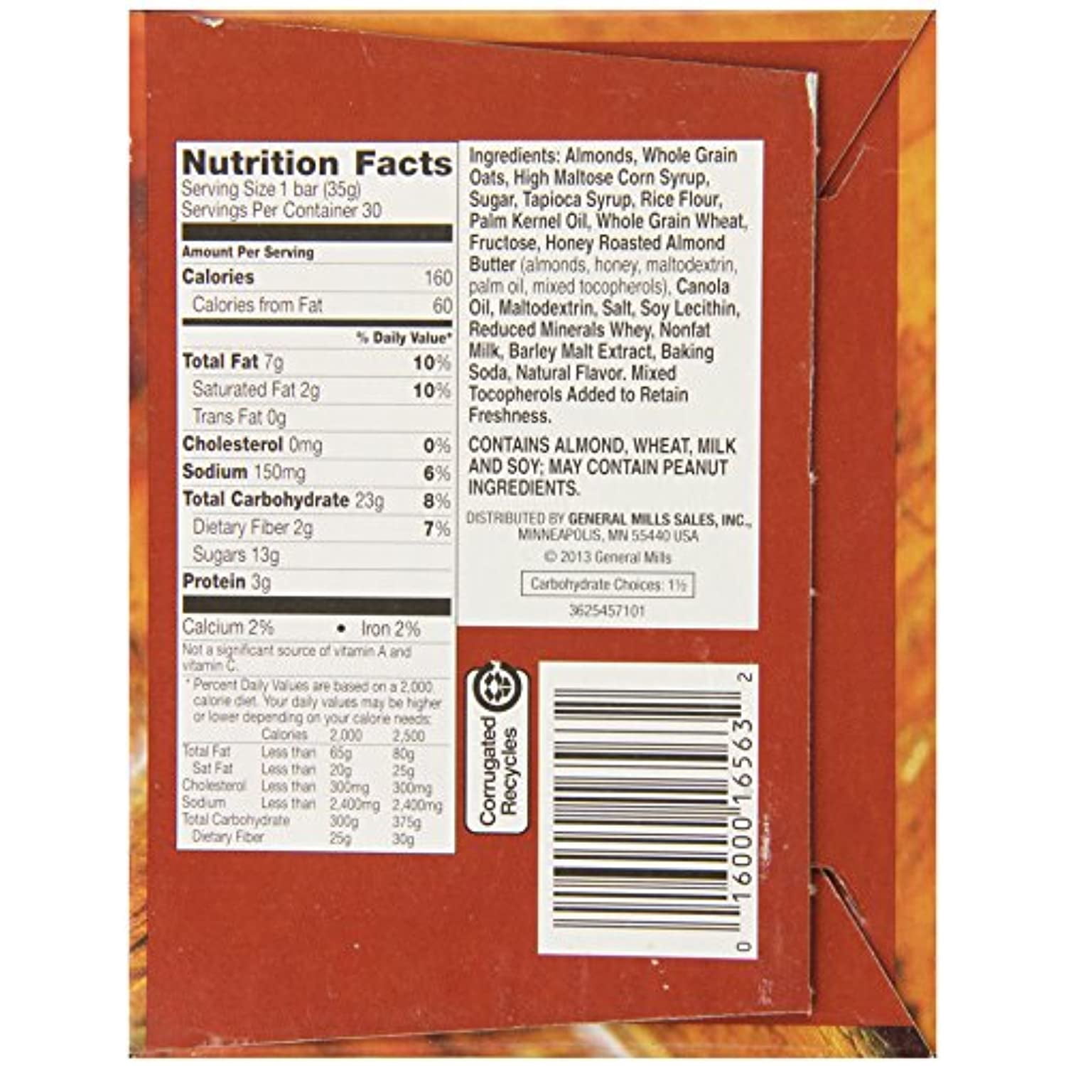 Nature Valley Almond Sweet and Salty Nut Granola Bars 1.2 oz. 30 Pack