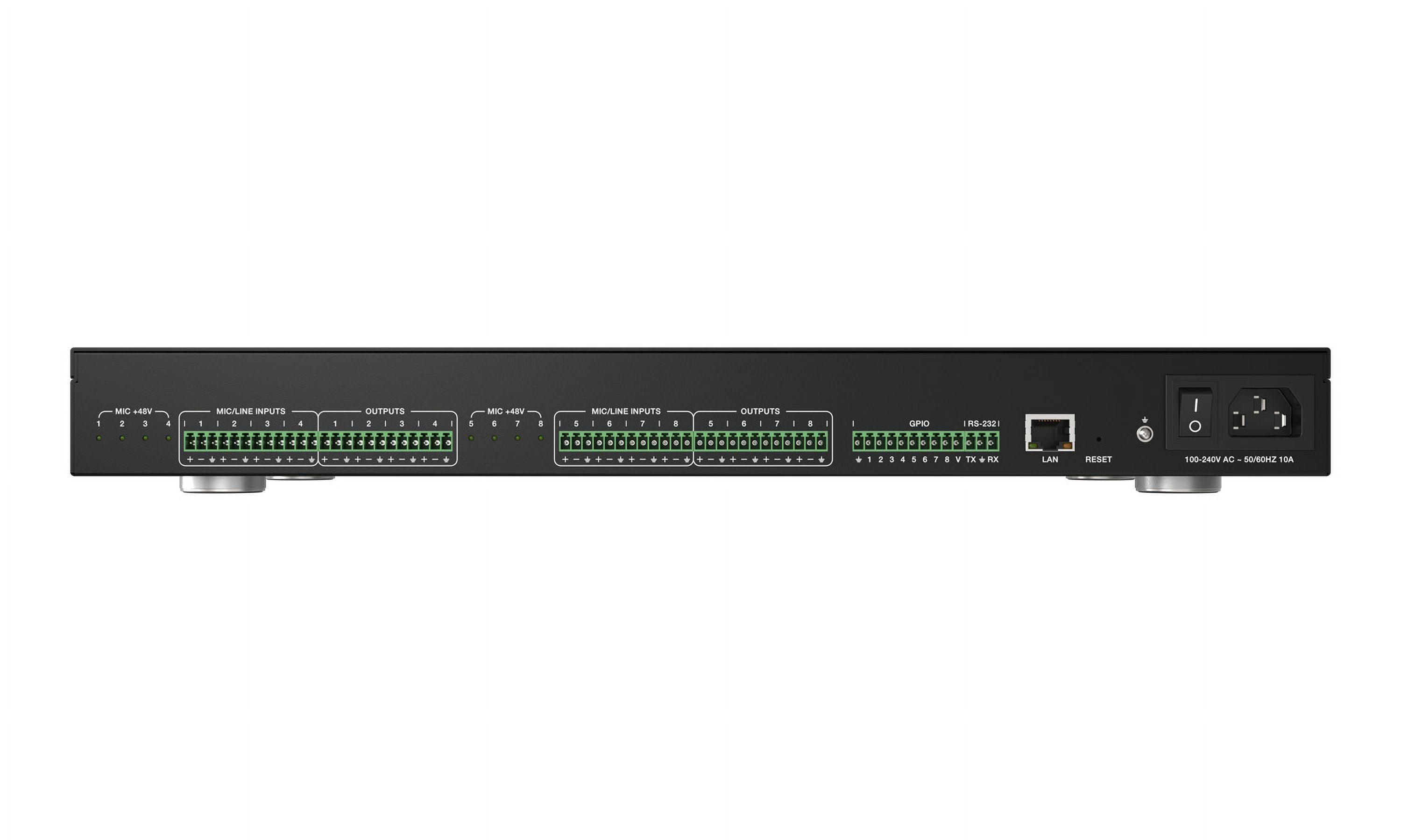 BZBGEAR 8x8 Balanced Digital Audio Processor/Matrix with AEC/ANS/AGC/Auto Mixer and 8-Channel Programmable GPIO Support