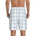 thumbnail image 3 of Naloa Blue Checkboard Men's Short Pajama Pants, Lounge Comfort Shorts with Elasticized Waistband and Side Pockets - 3X-Large, 3 of 9