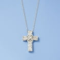 thumbnail image 3 of Ross-Simons 0.50 ct. t.w. Diamond Cross Pendant Necklace in Sterling Silver, Women's, Adult, 3 of 5