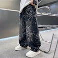thumbnail image 2 of XQYLOS Boys Baggy Barrel Jeans Wide Leg Denim Retro Washed Straight Leg Unisex Casual 𝖸𝟤𝗄 Streetwear Pants, 2 of 9