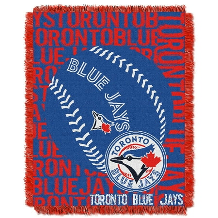 Toronto Blue Jays MLB Triple Woven Jacquard Throw (Double Play) (48