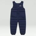 thumbnail image 2 of Kogui Baby Snow Bibs Toddler Boys Girls Snow Pants Kids Snow Suit Bibs Puffer Winter Warm Zip Up Baby 0ne Piece Snowsuit Waterproof Overalls 6 12 Months (Navy,6-12 Months), 2 of 6