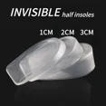 thumbnail image 2 of 1CM 3CM Invisible Height Increase Insoles Silicone Gel Heel Lifting Inserts Transparent Foot Care Protector Elastic Shoe Inserts Women1cm, 2 of 6