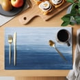thumbnail image 2 of Abstract Ocean Placemats Set of 6, Dark Blue Gradient Oil Painting Texture Non-Slip Place Mats Washable Table Mats for Kitchen Dining Table Decorations Indoor/Outdoor, 2 of 9