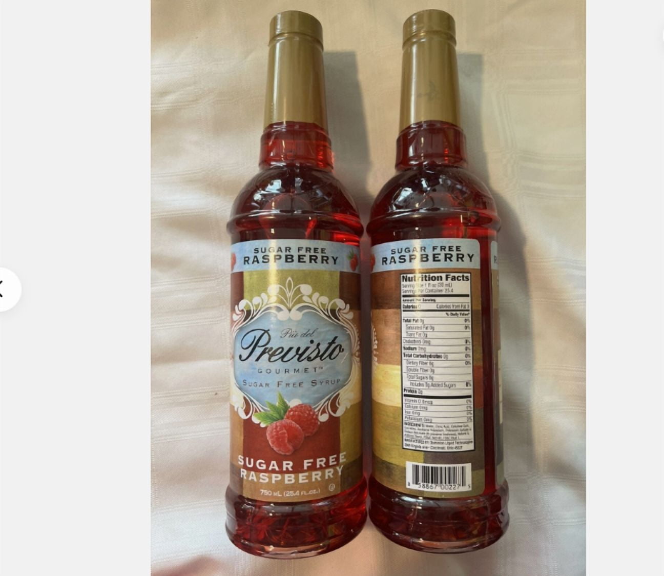 Piu Del Previsto Sugar Free Gourmet Syrup - 1 Liter Bottle, 0 Calorie Coffee Flavoring