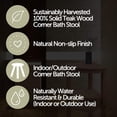 thumbnail image 4 of Nordic Teak 15" Shower and Bath Corner Stool with Shelf - Brown, 4 of 8