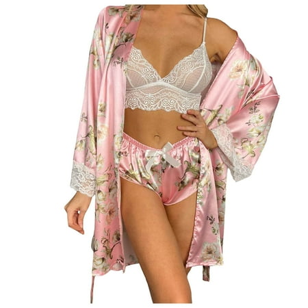 

Women s Nightgown Lace Cardigan Wear Bathrobe Pajamas
