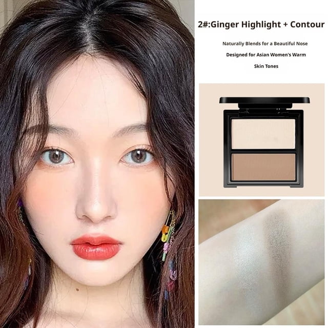 Two-Tone Contour & Highlight Palette for Face, Natural Daily Decoration, Subtle Shadow with Luxurious Shine & Texture, Sorrel Colour Light Beige Kit, Sculpt & Define Features