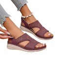 thumbnail image 2 of Willtoo Women's Open Toe Wedge Orthopedic Sandals Boho Non-slip Dressy Summer Sandals with Ankle Strap Breathable Casual Walking Shoes, 2 of 6
