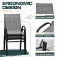 thumbnail image 2 of Homall Patio Dining Chair Metal Outdoor Textilene  Chair  Set of 4,Gray, 2 of 6
