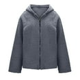thumbnail image 6 of Turilly Womens Jackets Ladies Clearance, Women's Plush Long Sleeve Zip Hooded Jacket Casual Coat/Jacket Solid Color with Pockets, 6 of 9