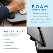 LapGear Memory Foam Lap Desk, Fits up to 17.3 Laptop, Silver