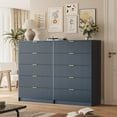 thumbnail image 4 of FURNIWAY 5 Drawer Dresser for Bedroom, Tall Dresser Chest of Drawers with Gold Handles,Wood Storage Dresser with Deep Drawers for Bedroom, Living Rooms, Offices, and Entryways,Blue, 4 of 8
