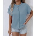 thumbnail image 6 of Summer Fashion Plus Size Tshirts for Women Solid Color Round Neck Short Sleeved T-Shirts, 6 of 7
