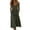#0239-Army Green, variant on Multi Color Solid V Neck Spaghetti Strap Button Front Midi Dress For Women Loose Flowy Cotton Linen Casual Summer Swing Dress With Side Pockets Gift