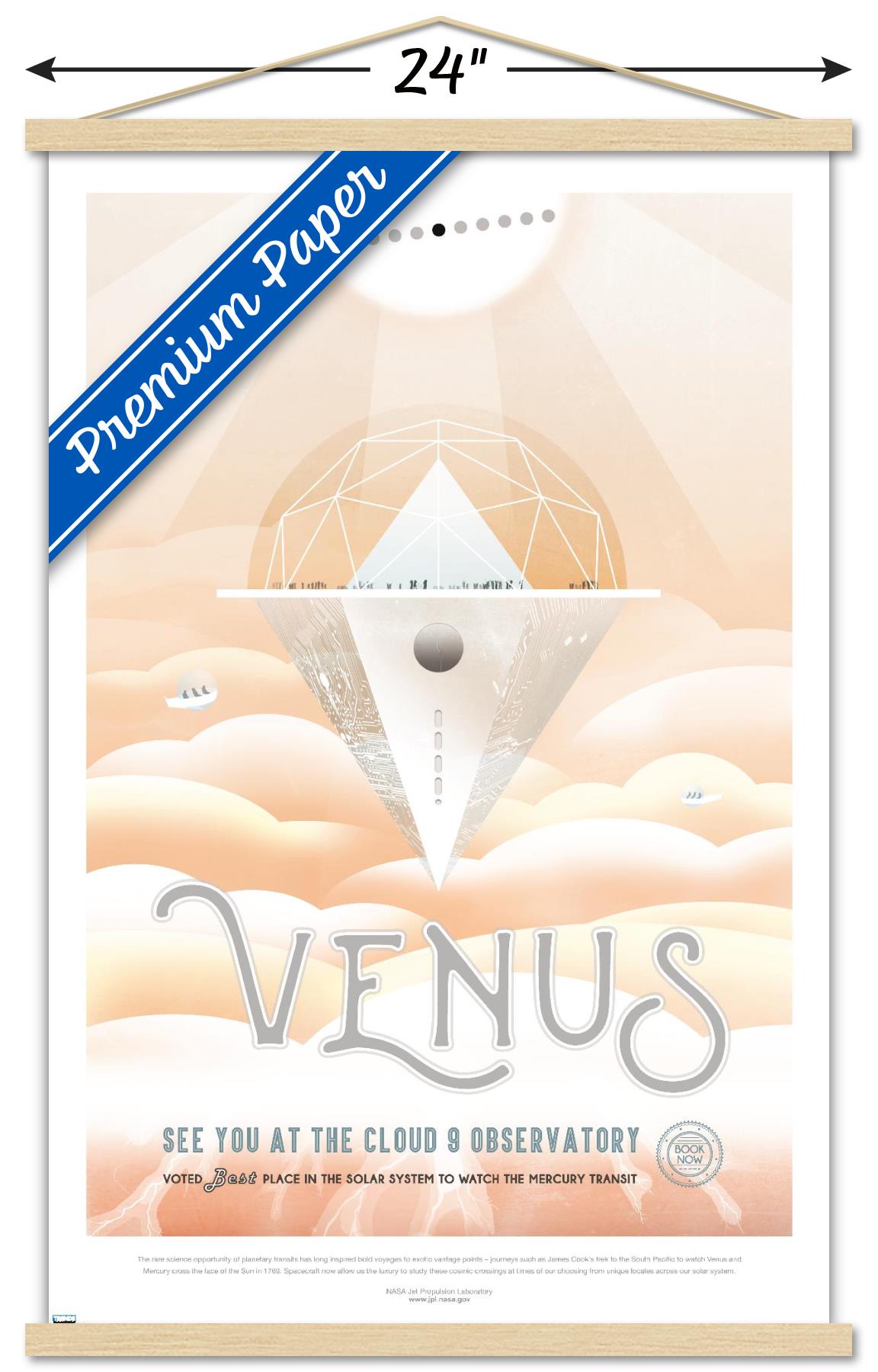 NASA - Venus Travel Poster Wall Poster with Magnetic Frame, 22.375" x 34"