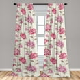 thumbnail image 4 of Ambesonne Floral Curtains, Spring Flowers Vintage Plot, Pair of 28"x95", Pastel Pink and Pale Sepia, 4 of 5