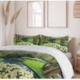 thumbnail image 6 of Ambesonne Spring Duvet Cover Sets, Flower Garden Grass Park, 2-Queen, Green and Brown, 6 of 7