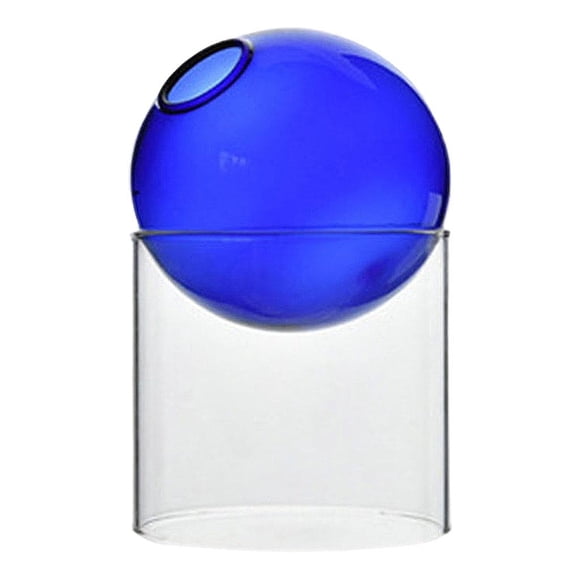 Contenedor moderno del tenedor del terrario del hidropónico del Azul Alto Zulema Jarrón floral de escritorio
