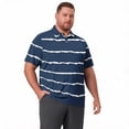 thumbnail image 4 of Big and Tall Golf Shirts for Men Moisture Wicking Polos for Men Business Casual Mens Polo Striped Summer Classis Loose Fit Short Sleeve Golf Shirts Blue 5XL, 4 of 6