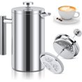 thumbnail image 1 of French Press Coffee Maker, 1000ml Stainless Steel, Double Wall Insulated, French Press Coffee Maker for Home, Camping and Office, 1 of 5