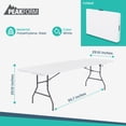 thumbnail image 4 of Peakform Compact Fold In Half Banquet Table for Indoor Outdoor Use, 8 Ft, White, 4 of 11