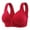 Red, variant on Women's Front Side Buckle Lace Edge Seamless Yoga Bra for Movement Sleep Comfort Support Adjustable Wireless Large Cup