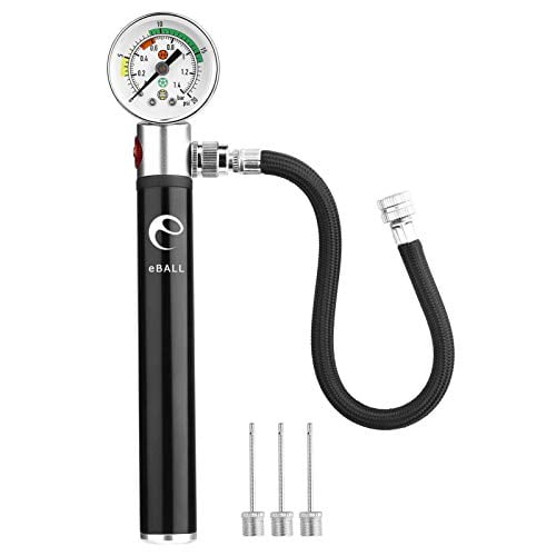 Sport Ball Pump with Pressure Gauge and 3 Additional Inflating Needles for Basketball Black DreiWasser Ball Air Pump Soccer Volleyball Football and Sport Ball Inflation 
