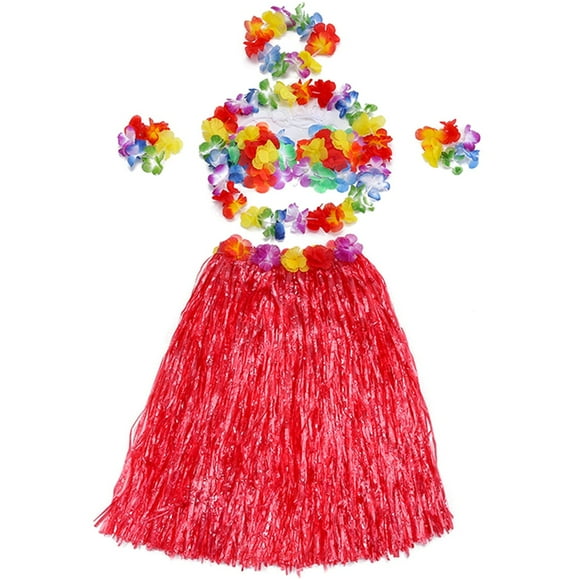 Hawaiian Costume Set Interactive - Hawaii Lei Set Grass Dancer Dress for Adults