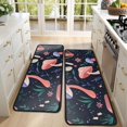thumbnail image 4 of Kitchen Rugs Sets Of 2,Colorful Mushroom Flower Dark Pattern Anti Fatigue Kitchen Mat Rugs Non Slip Washable,Decorative Kitchen Floor Mats for Kitchen,Sink,Laundry,17"x47"+17"x47", 4 of 5