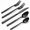 Black, variant on Cube Gold 20-Piece Flatware Set, Forged Cutlery Set, Matte Gold Silverware Service for 4, Stainless Steel Tableware with Square Handle for Home/Restaurant, Dishwasher Safe