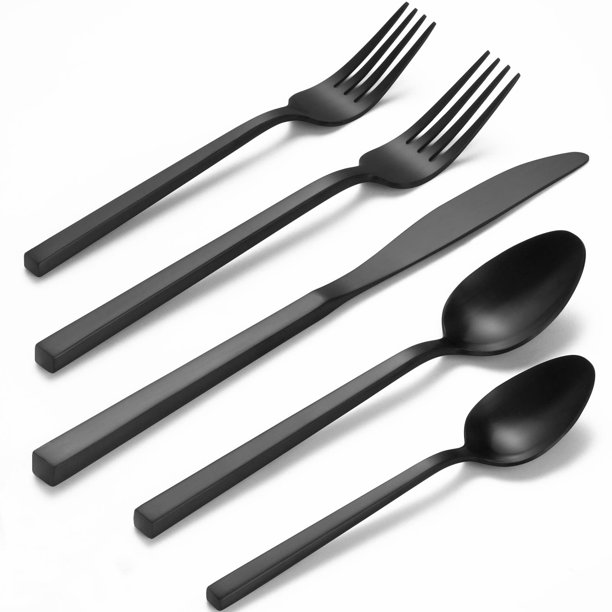 Juego de cubiertos Alata Cube Black 20 piezas de acero inoxidable
