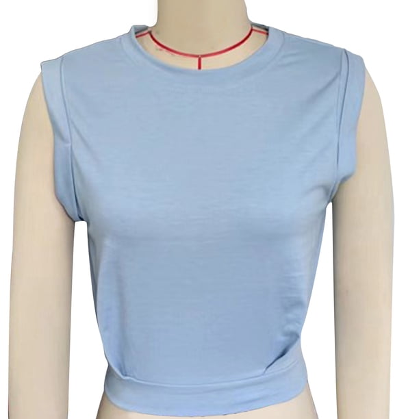 Blusa sin mangas con cuello redondo, blusa sin mangas con cuello redondo, blusa sin mangas con cuello redondo, blusa tipo camisa sin mangas con cuello redondo, confeccionada por expertos