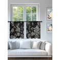 thumbnail image 4 of Sheer Curtains 54 Inch Length 2 Panels Set for Kitchen, Black Coastal Starfish Semi Sheer Curtains for Windows, Vintage Coral Seahorse Shell Voile Window Treatments Rod Pocket Curtain, 4 of 7