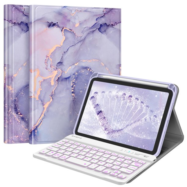 Funda con teclado FINTIE para iPad mini 7th Gen 2024 de 8,3 pulgadas, color lila