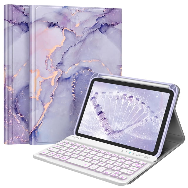 Funda con teclado FINTIE para iPad mini 7th Gen 2024 de 8,3 pulgadas, color lila