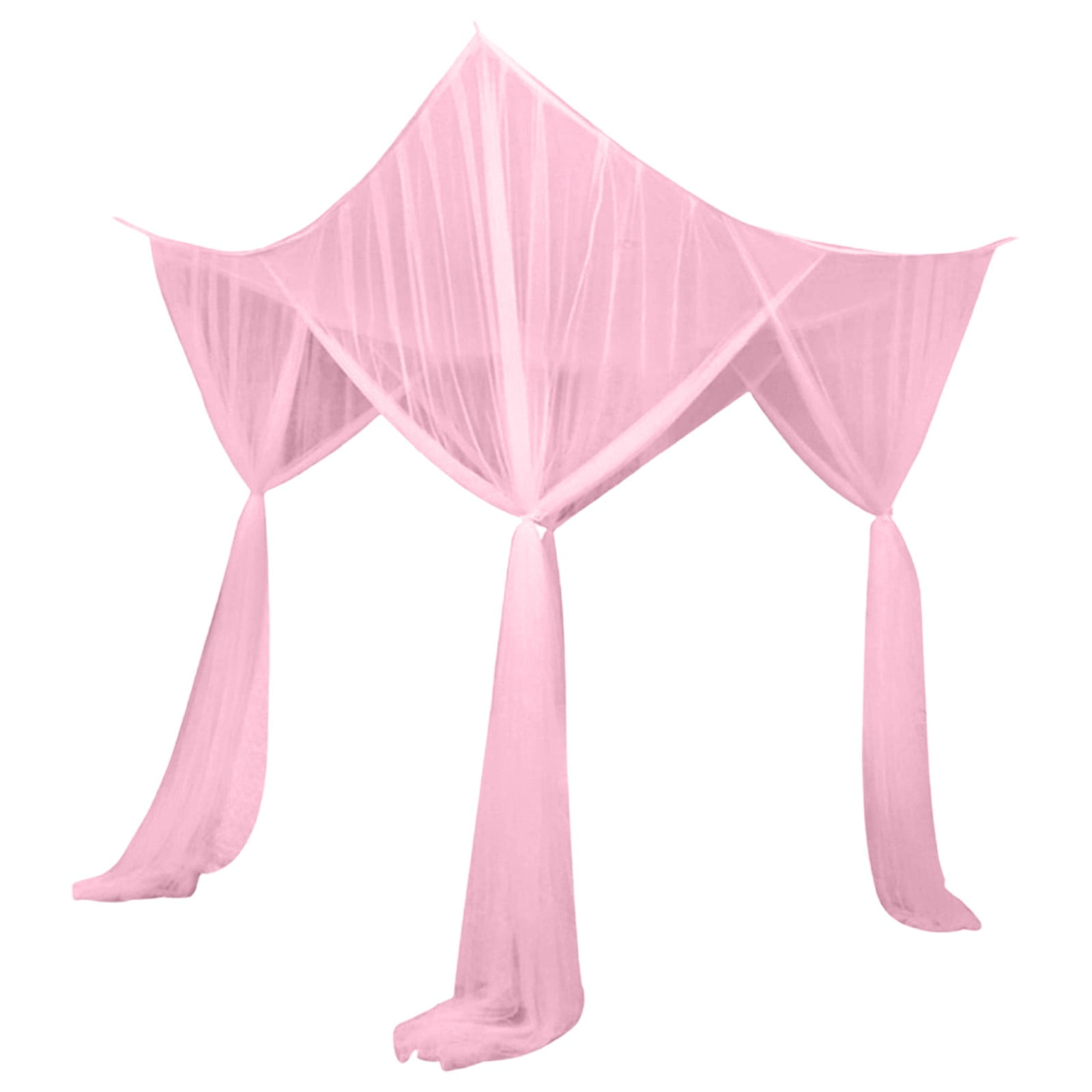 Cozeii Pink Bed Canopy, European Bed Curtains, 4 Openings, Easy Installation, Breathable Mesh, for Twin Bed, Room, Camping, All-Side Protection, Bed Net, Home Decor, 75x73x94.5 Inch