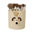 thumbnail image 1 of Portalápices de escritorio con 4 compartimentos, gran capacidad, bonito organizador de útiles escolares, brochas de maquillaje, cabeza de perro amarillo lechoso, 1 of 12