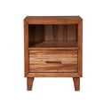 thumbnail image 1 of Transitional Style Nightstand with 1 Drawer and 1 Open Compartment, Brown, 1 of 5