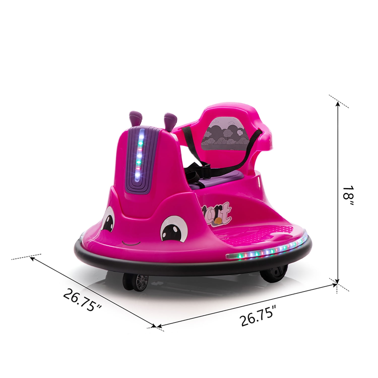 Kadyn 12V Snail-Shaped Kids Electric Bumper Car with Remote Control, Ride On Car with LED Lights, Music, 360 Degree Rotate, Toddler Race Toys, 3-8 Years Old, Red Kadyn 12V Snail-Shaped Kids Electric Bumper Car with Remote Control, Ride On Car with LED Lights, Music, 360 Degree Rotate, Toddler Race Toys, 3-8 Years Old, Red