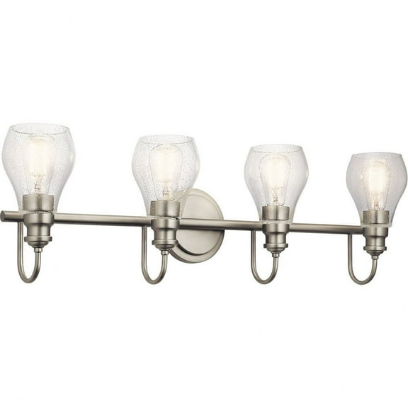 45393NI Kichler Lighting Greeier - 4 Light Bath Vanity Approved for Damp Locations - with Transitional inspirations - 10.25 inches tall by 33.25