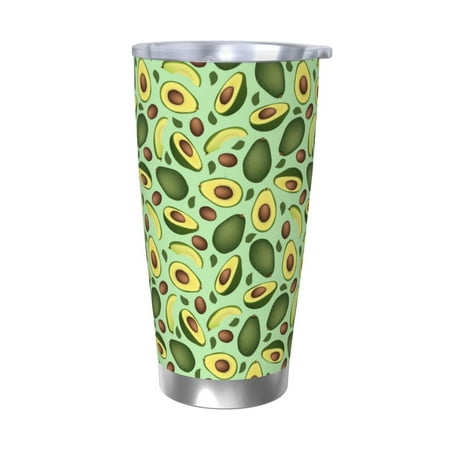 

Gukieu Avocado With Seeds Print 20OZ Car Cup Vacuum Stainless Steel Leak-proof Thermos Cup Unisex Suitable for Home Outdoor and Sports-Without Straw