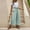 Light Blue, variant on Idoravan Women's Plus Size Pants Fashion Women Solid Buttons Cotton And Linen Casual Loose Trouser Wide Leg Pants