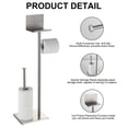 thumbnail image 2 of KLDKLD Toilet Paper Holder Stand,Brushed Nickel Toilet Paper Holder with Extra Cell Phone Holder,Free Standing Toilet Paper Holder SUS 304 Stainless Steel,Weighted Base Bathroom Toilet Paper Holder, 2 of 8