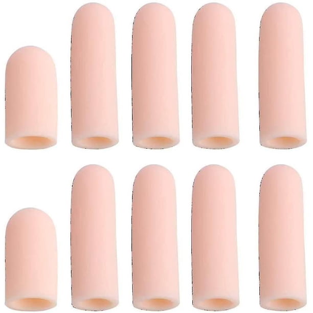 Finger Protector, 20 Pieces Gel Finger Protector Silicone Finger Pads, Finger Cover Cap For Arthritis Compression, Blister Protection, Finger Crack, F