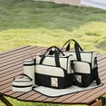 thumbnail image 1 of Juego de bolsa para cambiar pañales CUTICAT Bolsa de mano impermeable multiusos para viaje Negro, 1 of 8
