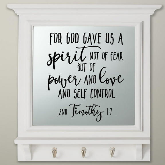 Decal ~ Scripture For God gave us a Spirit not of fear, but of power and love: Timothy 1:7 ~ Wall Decal 13" x 15" Blk