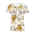 thumbnail image 3 of Fiudx Ofertas Relámpago Top Estampado con Cuello Redondo y Manga Corta Informal para Mujer a La Moda, 3 of 3